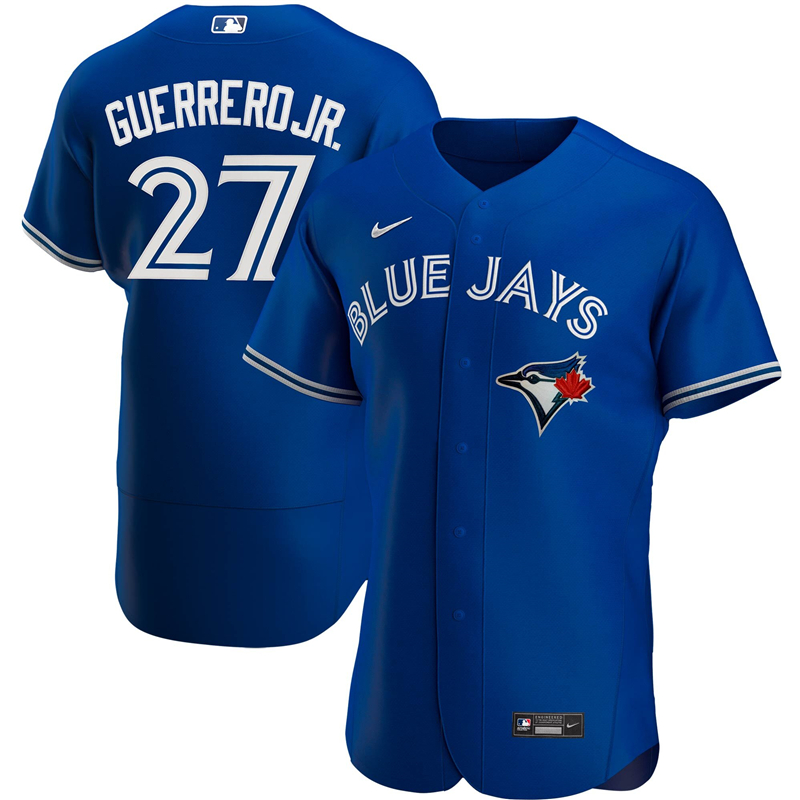 MLB Men Toronto Blue Jays #27 Vladimir Guerrero Jr. Nike Royal Alternate 2020 Authentic Player Jersey 